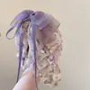 Pinza para Cola de Caballo con Lazo Floral Multicapa Estilo Super Hada, Pinza para el Cabello de Gasa Morada Fluida, Realza el Volumen del Cabello, Pinza de Tiburón Versátil y de Moda