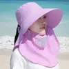 Sombrero de Protección Solar para Recoger Té para Mujeres, Máscara Parasol de Verano, Ala Grande Integrada, Sombrero de Pescador Transpirable, Sombrero de Protección Solar para Exteriores con Protección para el Cuello