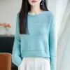 Suéter de Tricô Preto Novo Estilo Preguiçoso Outono 2026 para Mulheres, Versão Coreana, Caimento Relaxado, Manga Longa Emagrecedor, Top 100% Algodão