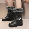 Botas Botas Comercio Exterior Cadena Casual 43 Cuña Dulce Cuello de Piel 32 Caña Media Martins Caramelo Lazo Blanco Mujer