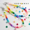 Colección de Cuentas Redondas Acrílicas de Color Sólido Pulsera Collar Cadena para Teléfono Móvil Cuentas Agujero Recto Básico Joyería Colorida Cuentas Sueltas
