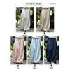 Pantalones Casuales de Lino Estilo Japonés de Pierna Ancha para Mujer, Verano Delgados de Cintura Alta Ajuste Holgado, Adelgazantes para Figuras Pequeñas, Pantalones Curvos Acortados con Caída