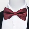 Estoque Pronto do Fabricante Gravata Borboleta Jacquard Formal Masculina para Negócios, Casamento, Festa, Gravata Borboleta Floral de Poliéster em Forma de Seta