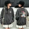Sudadera Nueva de Otoño 2026 para Niñas con Forro de Felpa, Estampado de Oso, Manga Larga, Top Infantil para Primavera y Otoño, Cuello Redondo, Elegante Ropa de Invierno