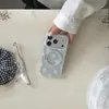 Capa para Celular Apple 18Promax com Suporte Giratório de 360 Graus, Capa Magnética Estilo Ins para iPhone 17 com Bolinhas
