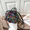 Bolso Europeo y Americano Transfronterizo de Lentejuelas de Colores para Mujer, Bolso Cruzado Tipo Cubo de Moda, Diseño de Alta Gama, Bolso de Hombro Suave Portátil