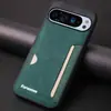 Funda de Cuero Retro Protectora con Borde Suave Anticaídas para Teléfono Móvil Google Pixel 10Proxl Tarjeta Google 9A