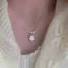 Flor de Cerejeira Fresca Pastoral com Colar de Diamante Rosa Design de Nicho Corrente Doce Corrente para Clavícula Presente para Namoradas