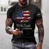 2026 Nova Camiseta Masculina Transfronteiriça Amazon Verão Estampa Digital Top Casual Masculino Direto do Fabricante