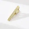 Clipe de Gravata Masculino Dourado 4cm Curto Moda Espelho Prata Estreito Personalidade Especial Temperamento Clipe de Gravata
