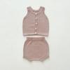 Traje de punto Ins estilo europeo y americano para bebés niños y niñas Chaleco de otoño Pantalones tipo pan Ropa estilo western Conjunto de dos piezas