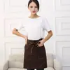 Avental Meio Corpo para Cozinha Doméstico com Bolso Anti-incrustante Avental de Café Poliéster Algodão Cintura Macacão Feminino para Adulto Atacado