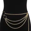 Europa y Estados Unidos joyería transfronteriza sexy Joker multicapa punk metal Disco de girasol cadena para la cintura traje de mujer al por mayor en stock
