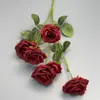 Flores Artificiales Transfronterizas 6 Cabezas Rosa Melocotón Flores Artificiales Multicolor Fantasía Guía de Camino de Boda Rosas Artificiales