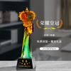 Trofeo de cristal antiguo creativo personalizado para la reunión anual de la empresa, regalos de premio para empleados destacados, trofeo de cristal personalizado