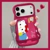 Funda de teléfono linda de gato de dibujos animados para Apple 16pm, iPhone 17, 15 con doble soporte, 18 silicona, 14 exterior