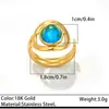 Anillos Vintage de Acero Inoxidable Transfronterizos con Malaquita y Turquesa, Diseño de Nicho, Joyería de Mano Versátil y Elegante de Acero de Titanio al por Mayor