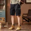 Pantalones cortos retro de estilo americano de marca de moda para hombre, holgados, de longitud media, de verano, 2024, informales, de cinco puntos.