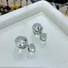 Pendientes Franceses de Patrón de Agua Hechos a Mano de Doble Uso con Cuentas de Bola Doble
