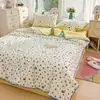 Novo Conjunto de Colcha de Verão Borda de Renda Bufante Classe A Quatro Peças Casa B&B Colcha Fresca de Verão Colcha de Ar Condicionado Colcha Fina de Verão
