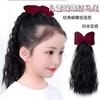 Categoría 2 Comercio Electrónico Moda Infantil Peluca Clip de Terciopelo con Lazo Cola de Caballo Versátil Seda de Alta Temperatura En Stock Dropshipping