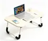 Mesa de Cama Dobrável com Textura de Madeira Clara Mesa Portátil para Laptop Pernas Antiderrapantes Mesa de Colo para Cama Sofá Estudo Leitura