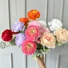 3 Flores de Peonía Artificiales con Acabado de Terciopelo para Arreglos de Boda, Arreglos Florales y Decoración de Sala de Estar