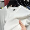 Playera de Malla de Bambú Seda de Hielo para Hombre, Manga Corta, Cuello Redondo, Estilo Nuevo 2026, Camiseta Base de Media Manga para Hombre, Top de Verano de Color Sólido para Hombre