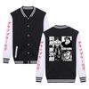 Baki o fã de grappler Ma dentes cortando anime uniforme de beisebol top outono e inverno loado suéter casual forrado de lã