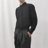 Camisa Feminina de Chiffon Leve, Manga Longa, Solta, Tendência, Elegante, Cor Sólida Preto e Branco, Não Amassa, Caimento Sedoso