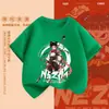 Camiseta de Manga Corta para Niños 2025 Nueva Ropa de Verano para Niños Nazha Top de Media Manga Ropa Occidental de Verano para Niñas
