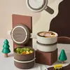Lonchera Infantil, Lonchera para Estudiantes y Trabajadores de Oficina, con Cubiertos, Aptas para Microondas, Grado Alimenticio, Calentables, Lonchera Bento Compartimentada