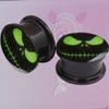 2015 EBAY AliExpress Olho de Fantasma Verde LOGO Gotas de Óleo EXPANSOR DE ORELHA Joia para Piercing na Orelha PLUG DE ORELHA