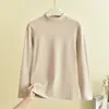 Nueva colección Otoño/Invierno 2026: top térmico suave y cómodo de manga larga con cuello semi-alto, color liso simple, versátil, amigable con la piel y estilo minimalista