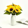 Girasol Artificial de Tallo Único al por Mayor Transfronterizo para Boda, Hogar, Decoración de Hotel, Arreglo de Paisaje Exterior y Arreglo Floral
