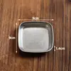 Plato pequeño para salsa de barbacoa retro con compartimentos, Plato para condimentos de acero inoxidable con dos compartimentos, Plato de salsa de tres compartimentos estilo coreano, Plato compartimental para condimentos