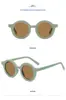 Gafas de Sol Redondas Nuevas 2021 Marco Mate Color Macarrón Bisagra de Metal Mismo Estilo que las Celebridades de Internet Gafas para Padres e Hijos