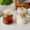 Taza de café de vidrio estilo antiguo ins jugo americano bebida fría Dudu gordo gran capacidad taza de té con leche caliente para el hogar