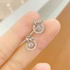 Nuevos Aretes Colgantes de Hello Kitty de Dibujos Animados para Mujer Diseño Nicho Inteligente Corazón Lazo Gato KT Aretes Distintivos