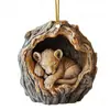 Adornos de Árbol de Acrílico Nuevos Transfronterizos para Animales Colgantes de Árbol de Navidad Impresión Plana de Mapache Decoraciones Colgantes