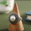 Anillo Humano Plata Plata Tailandesa Seiko Mano Joyería Plata S925 Incrustado Perla de Agua Dulce Anillo Encaje Estilo Europeo Anillo Personalizado
