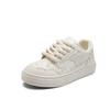 Baikuang, estilo coreano 2023, nuevos zapatos de mujer de alta gama, zapatos de tablero de estrella de moda que combinan con todo, zapatos blancos planos de nicho estilo Hong Kong