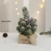 Ornamento de Árvore de Natal de Pescoço Torto para Novo Produto Transfronteiriço Pode Ser Personalizado Pequena Árvore de Decoração de Mesa Árvore Pe Mini Queda de Neve