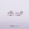 Acero titanio 316L chapado en oro cobre circonita micro incrustada uña para hueso de la oreja rosca bola giratoria aretes de moda europeos y americanos pendientes de perforación de comercio exterior