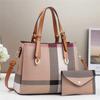 Nuevo Bolso de Moda con Patrón de Tela de Color en Contraste Transfronterizo Para Combinar con Todo Bolso de Mano Moderno con Sensación de Alta Gama Bolso de Hombro de Gran Capacidad