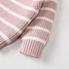 Nuevo Suéter de Cuello Alto para Niños y Niñas Otoño e Invierno Tejido de Punto Grueso Rayado Infantil Camiseta Interior Cálida Base