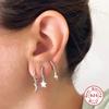 Aretes de Plata Esterlina S925 Aretes Minimalistas con Cuentas INS Aretes de Rayo Hebilla para la Oreja Moda Europea y Americana Aretes Personalizados