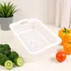 Colador de Cocina para Lavar Verduras, Cesta Escurridora, Cesta de Plástico para Verduras en el Fregadero, Colador para Olla Caliente Picante, Cesta Rectangular Grande Comercial para Verduras