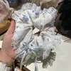 Scrunchie Floral Estilo Floresta para Mulheres, Elástico de Cabelo, Acessório de Cabelo, Novo Elástico de Cabelo Estilo Coreano 2025, Elástico de Cabelo com Laço, Ornamento de Cabelo