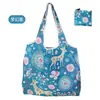 Bolsa de compras plegable de gran capacidad en stock, bolsa plegable ecológica, bolsa de compras para supermercado, bolsa de mano con estampado creativo portátil para almacenamiento